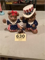 Patriotic bears hand painted by B houtz