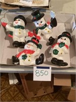 Hand painted snowmen by B Houtz