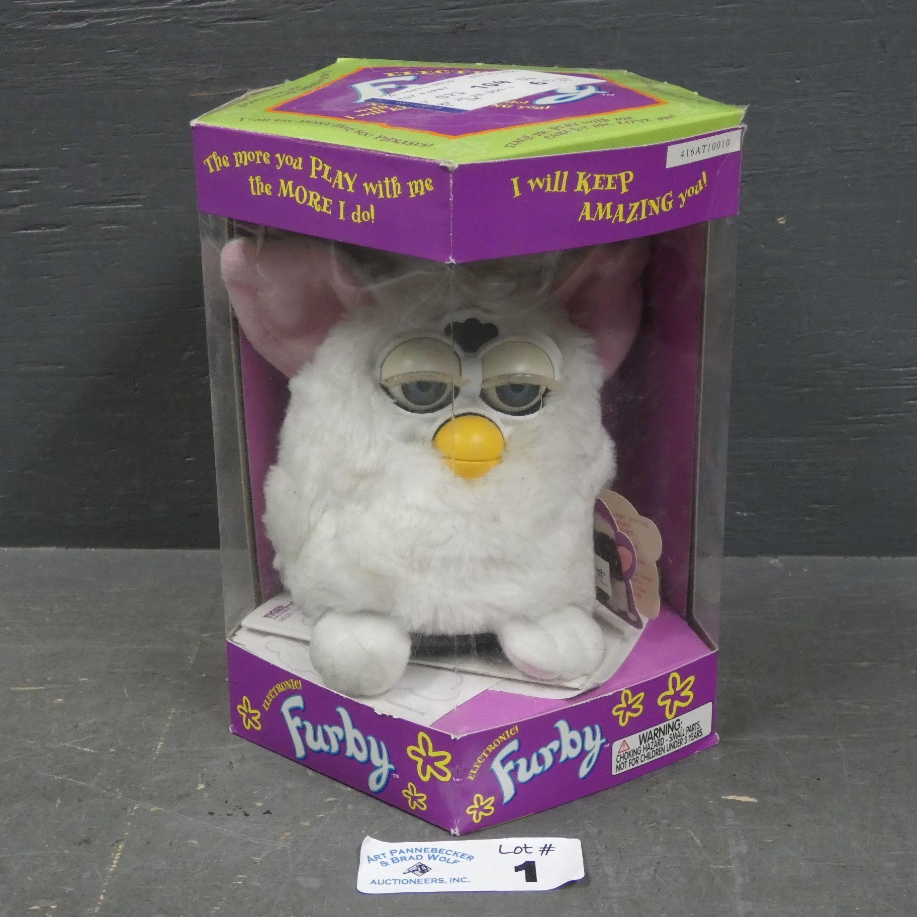 1998 Electronic White Furby w/ Original Box