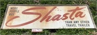 SHASTA METAL SIGN-DOUBLE SIDED 74X25 IN