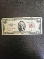 2 Dollar Bill with Red stamp - 1953 series