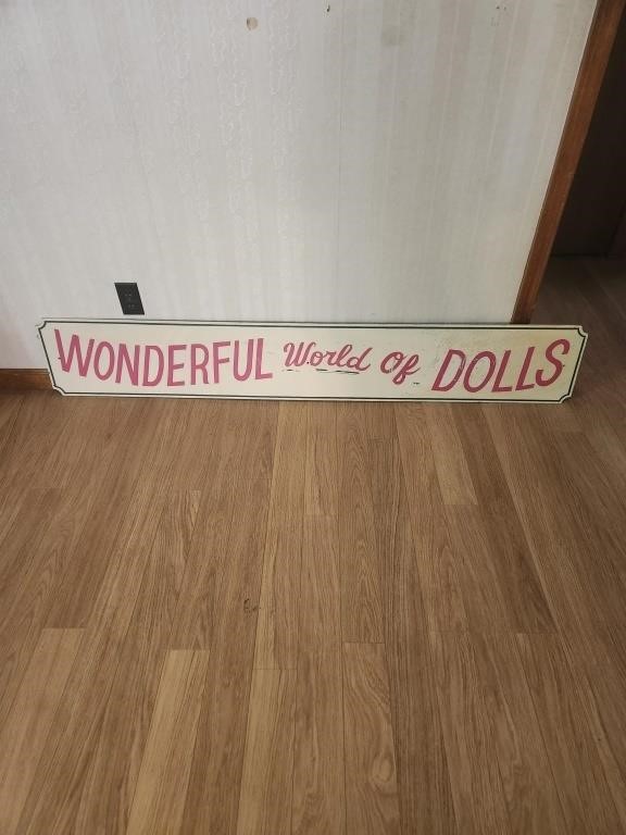 Wonderful World of Dolls sign - 6 ft long