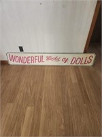 Wonderful World of Dolls sign - 6 ft long