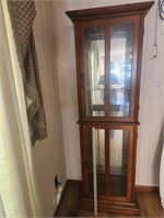 Wood Curio Cabinet - lighted