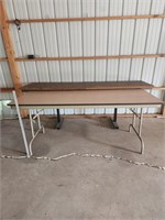 6 ft folding table & 7 ft work bench table