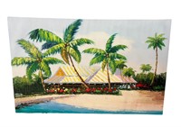 Tropical Beach Scene Canvas Print, Unframed