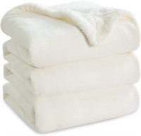 Bedsure Sherpa Queen Blanket, Cream