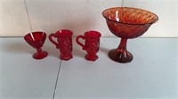 Red Dishes and Candy Dish