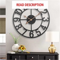 $120  24 Inch Wall Clock - Indoor/Outdoor  Black