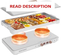 $179  Induction Cooktop 2 Burners  Iron Griddle