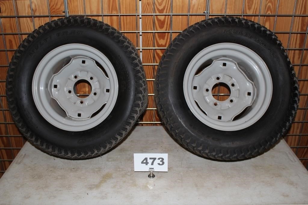 PAIR OF NEW 23 X 10.5 X 12 TRACTOR TIRES ON RIMS