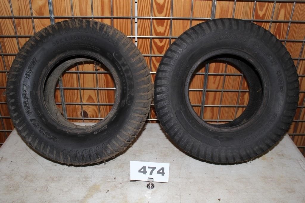 PAIR OF NEW 20 X 8 X 10 TRACTOR TIRES