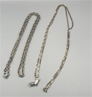 Two Necklaces 925 Sterling & 1/20 10K White Gold