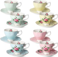 BTaT Floral Tea Cups & Saucers Set