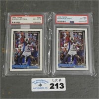 Pair of Graded 92' Topps Shaquille O'Neal Cards