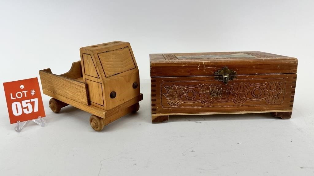 Wooden Toy Truck & Jewelry Box