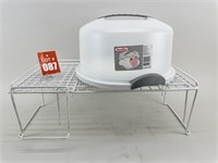 Shelf Stands and Sterilite Cake Carrier