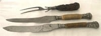 Two E.C. Simmons Keen Kutter knives and a carving