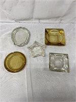 Vintage Ashtray Lot  Amber And Clear
