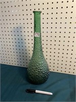 GREEN GLASS VASE