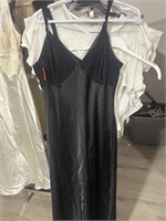 Black Satin Velvet Nightgown