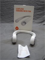Leafless Hanging Neck Fan W/Box; Works, No Charger