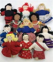 11 Vintage International Rag Dolls Embroidered