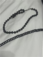 Black poss Agate Necklace