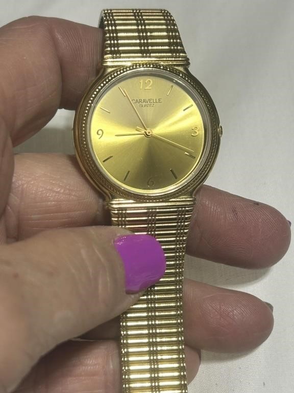 Caravelle Watch Goldtone Stainless Back