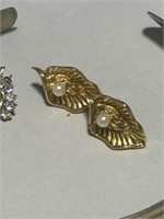 Pear Leaf Rhinestone Earrings and Neck Cuff