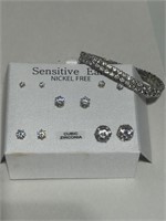 Rhinestone Nickle Free Earrings and Bracelet
