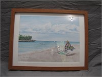 Framed Stunning Water Color Painting Of Chair In