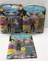 3 New Star Trek The Next Generation Action Figures