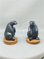 pair of ceramic Bear figures by Herta - 6.5" tall