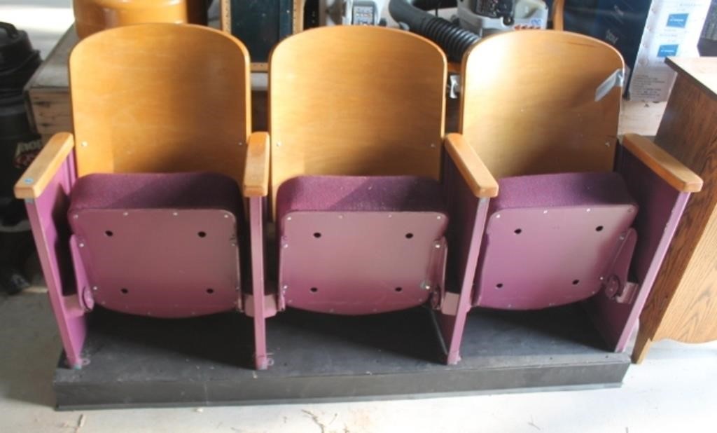 Vintage Theater Seats - (1Row / 3 seats)