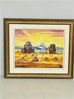 framed orig/ board-Prairie Scene, Kurt Hahn 79'