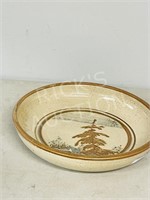 pottery fruit bowl by Wayne, signed - 13"