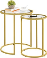 Yaheetech 2pc Mustard Gold Accent Table