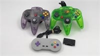 3 Wired Game Controllers, Untested