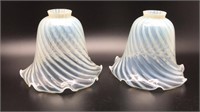 2 Fenton Opalescent Swirl Lamp Shades Glass