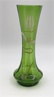 Mcm Bohemian Art Glass Vase W/ An Additional