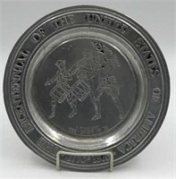 Vintage Bi-centennial Pewter Plate Spirit '76