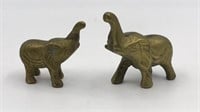 2 Brass Elephant Figures