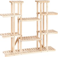 SONGMICS 17-Spot Solid Wood Plant Stand