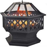 USED-Outdoor Fire Pit with Accessories