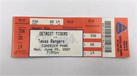 2007 Detroit Tigers Ticket, Unused Vs Texas Ranger