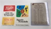 2 Vintage Sports Schedules Beer Sponsors
