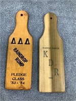 2 - Franklin College Fraternity Wooden Paddles