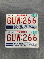 2 Matching 1985 South Dakota License Plates