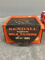 Vintage Kendall Milk Filters Box w/ Filters